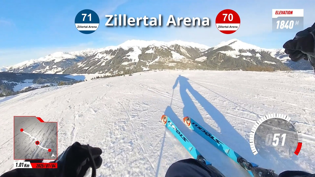 Zillertal Arena 🎿❄️ Piste  🔵71🔴70 | 2,54KM | #ski #skiing #zillertal #insta360