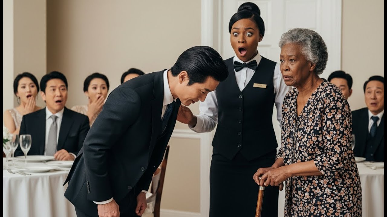 Korean Mafia Boss Bows to the Black Waitress Mother — All Guests Froze | Afro Korean