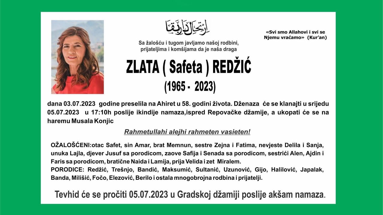 DŽENAZA   Zlata Redžić