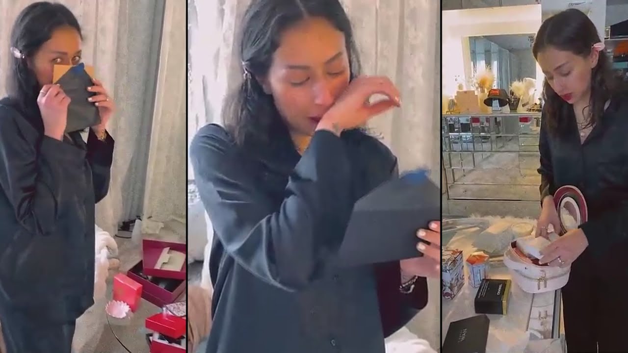 فرح الهادي تبكي بعدما شافت هدايا عقيل لعيد ميلادها😍