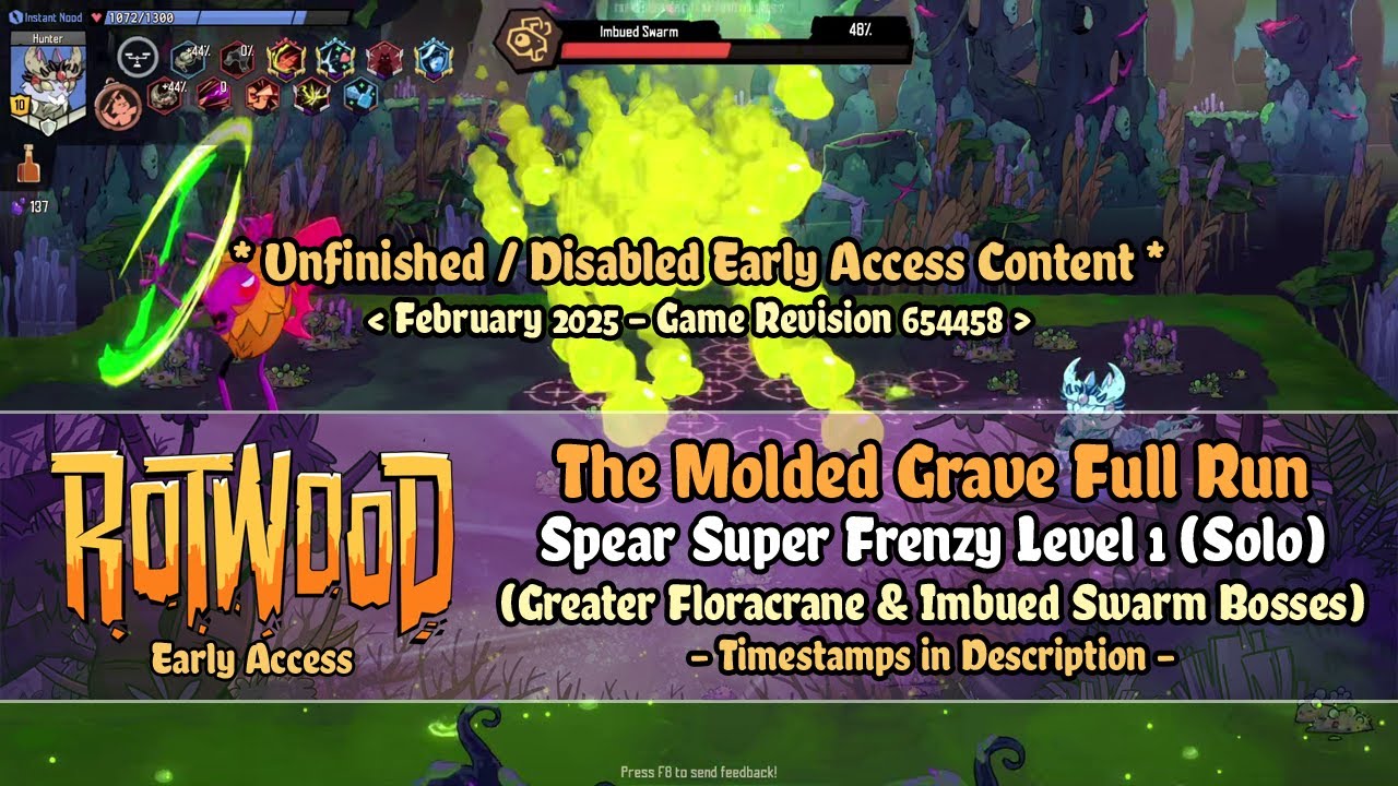 Rotwood EA | Unfinished Content - The Molded Grave [Spear Super Frenzy 1] Solo Run (Imbued Swarm)