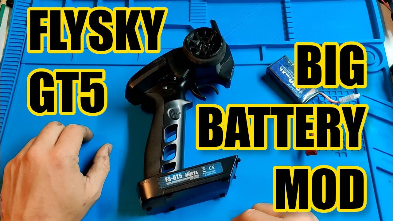 Flysky GT5 BIG battery mod. How to fit an 1800mah lipo in your transmitter
