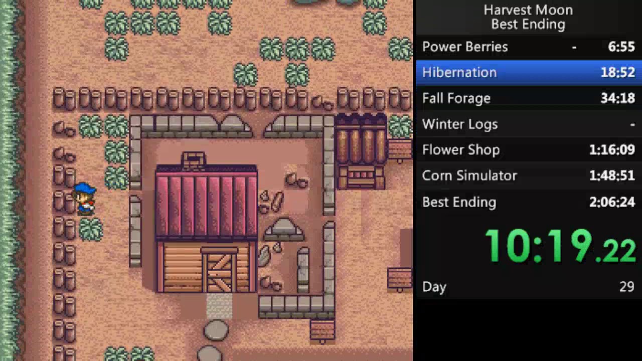 Speedrun: Harvest Moon (SNES) Best Ending in 1:55:53