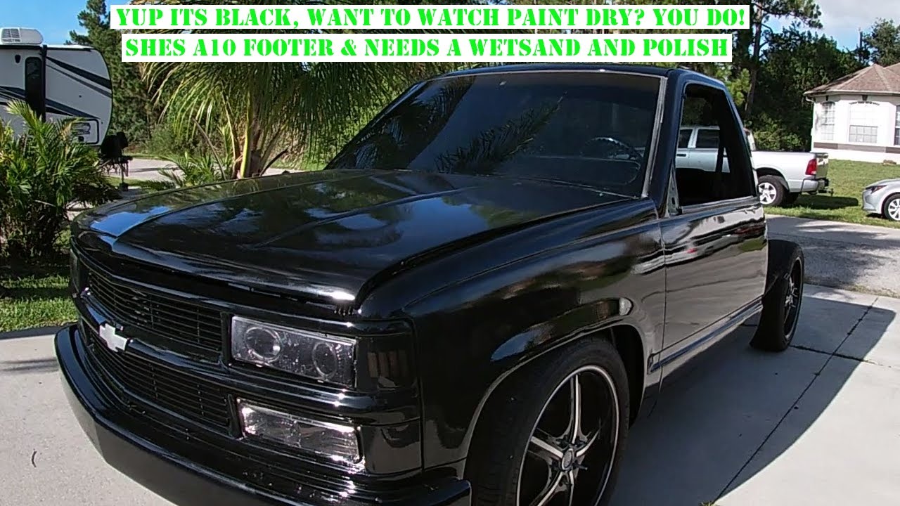 Покраска Rustoleum, чёрная, с катализатором. Грузовик Chevy Silverado от OBS выглядит просто СУПЕ...