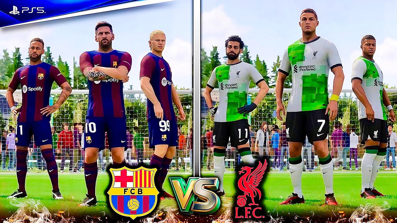 MESSI, RONALDO, NEYMAR, SALAH, MBAPPE, HAALAND ALL STARS | BARCELONA vs LIVERPOOL I FIFA VOLTA PS5