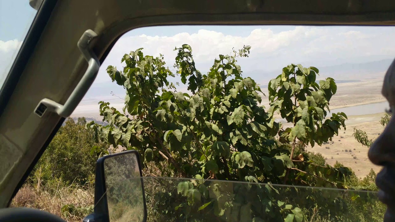 Driving up paved road to exit Ngorongoro Crater, Tanzania, 2017-09-12