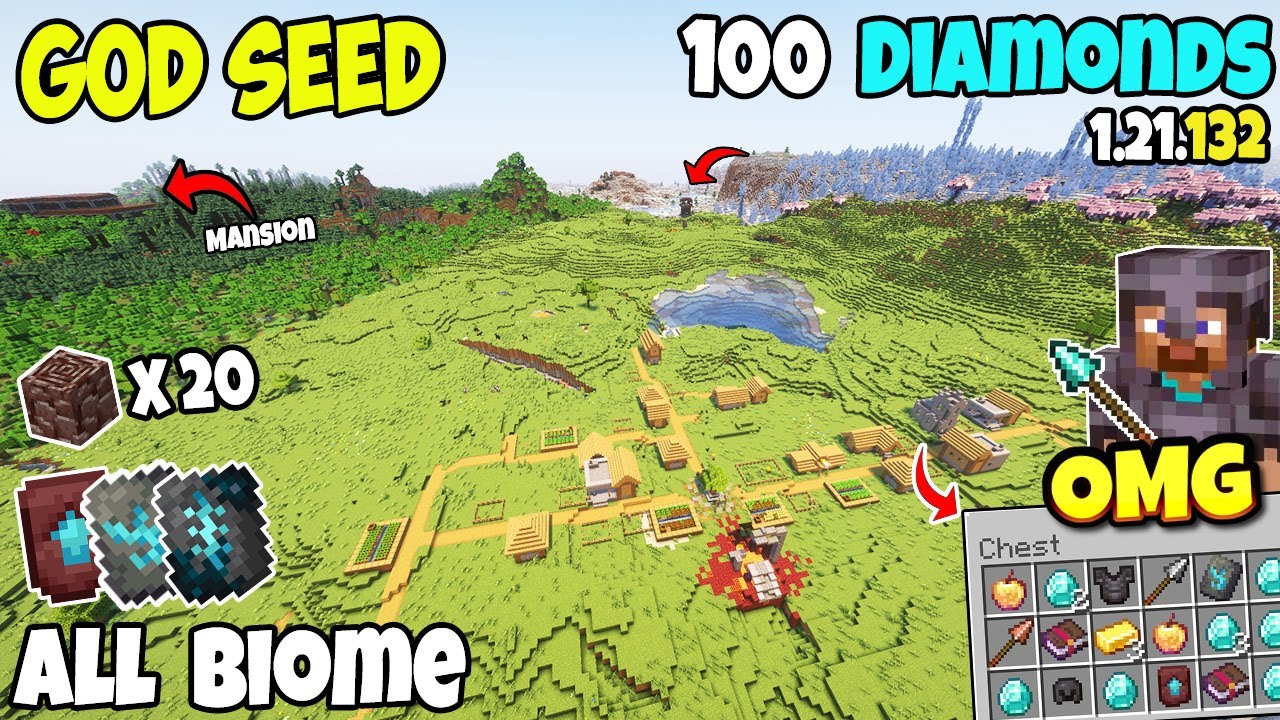 🔥Ultimate (God Seed) For Minecraft 1.21.132 Bedrock And PE | All Biomes Seed | Minecraft Seeds