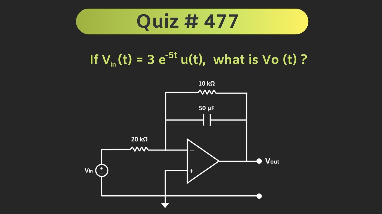 Circuit Analysis of Op-Amp Circuit Using Laplace Transform | Quiz # 477