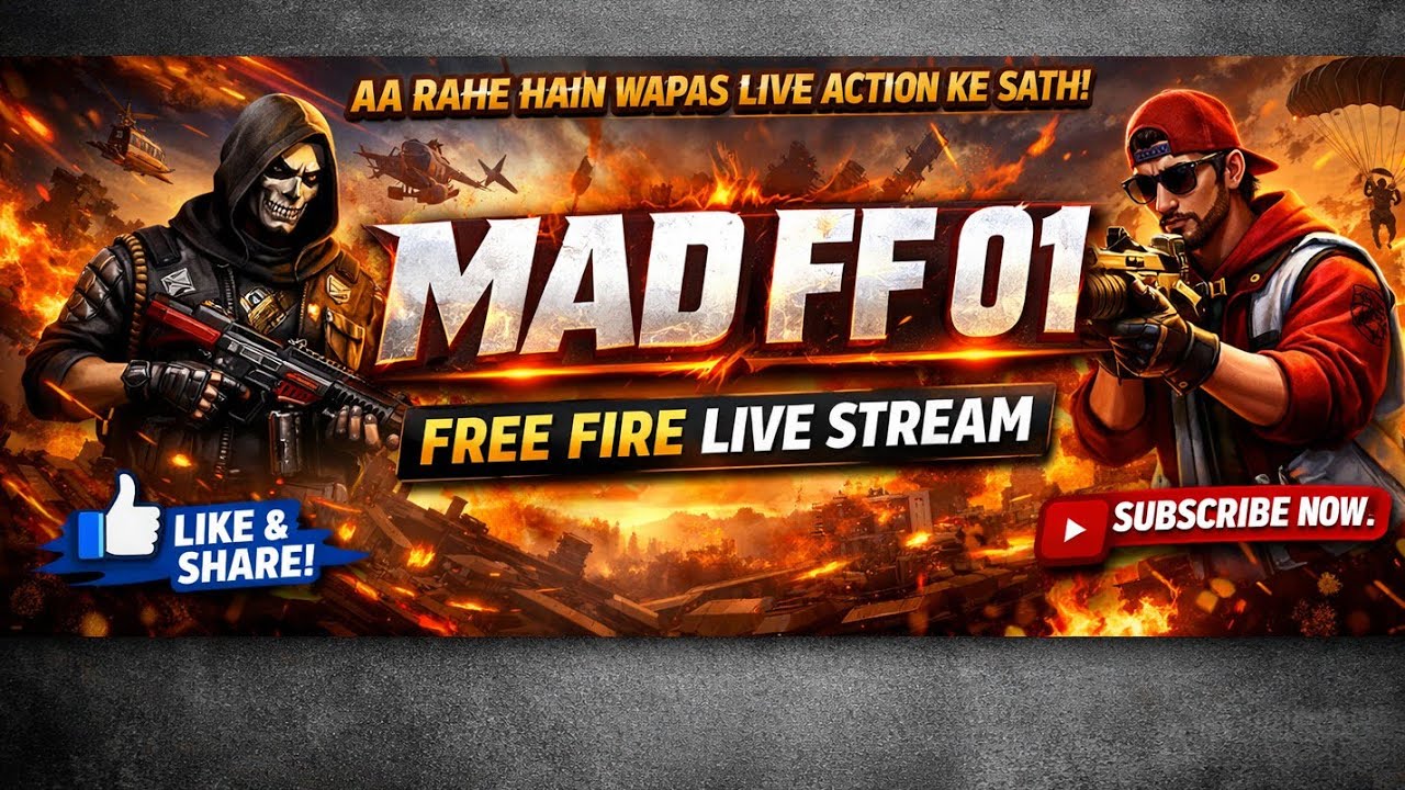 MAD Ff 01 is live Aaj main bahut dinon bad Apne channel par live stream kar raha hun  💓#viral