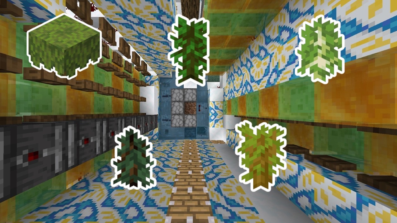 5 tree type universal tree farm - Minecraft Bedrock