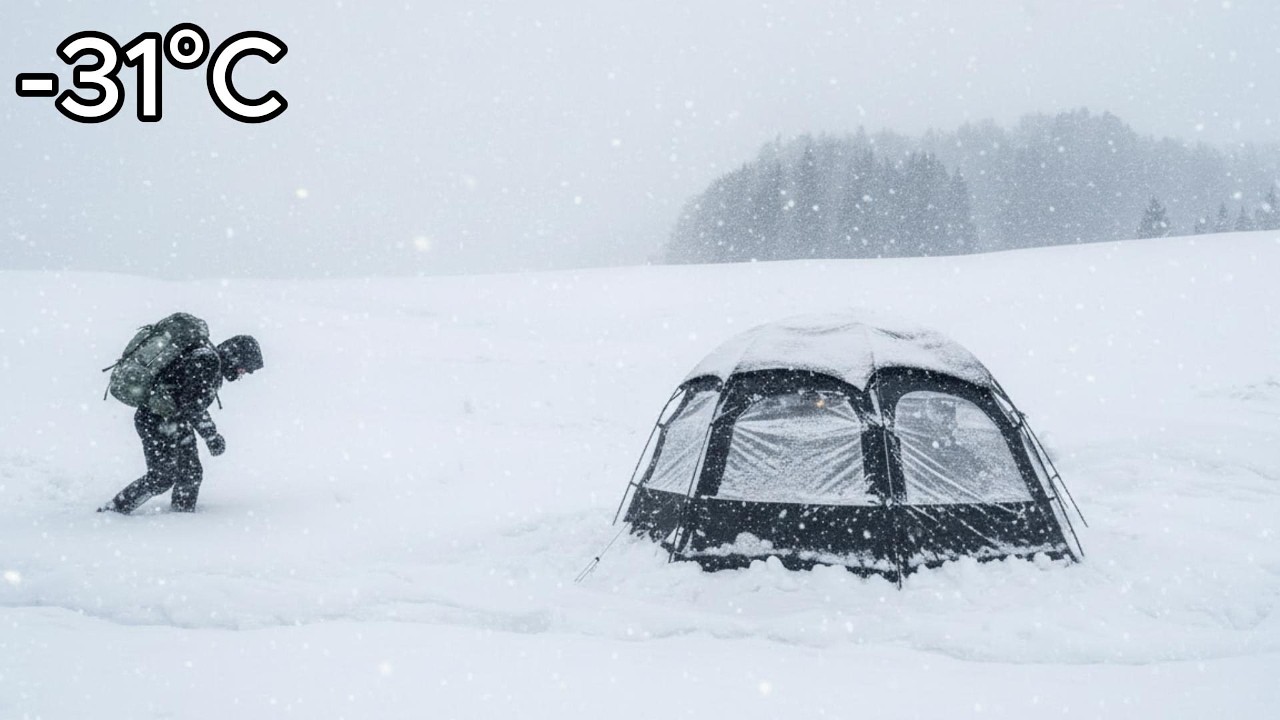 2 Days Surviving -31&deg;C Blizzard | Luxury Shrimp Dinner in a Hot Tent