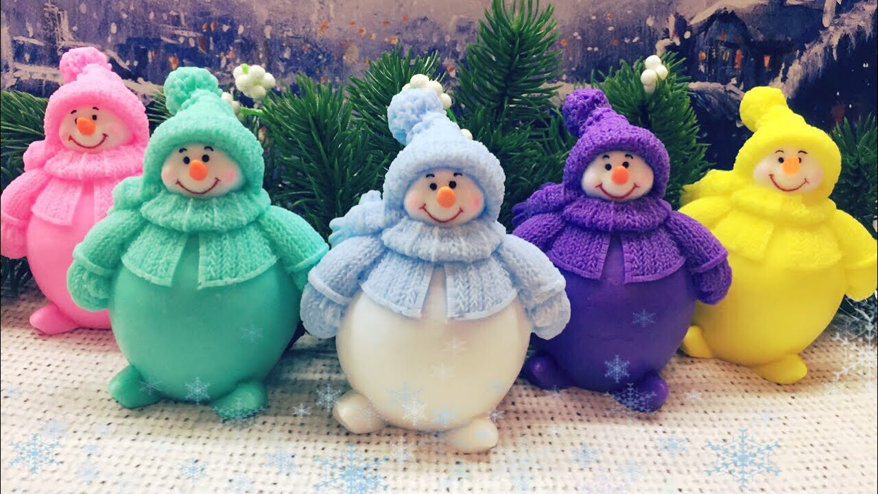 Мыловарение ❄️мыло ⛄️ снеговик-пухляк