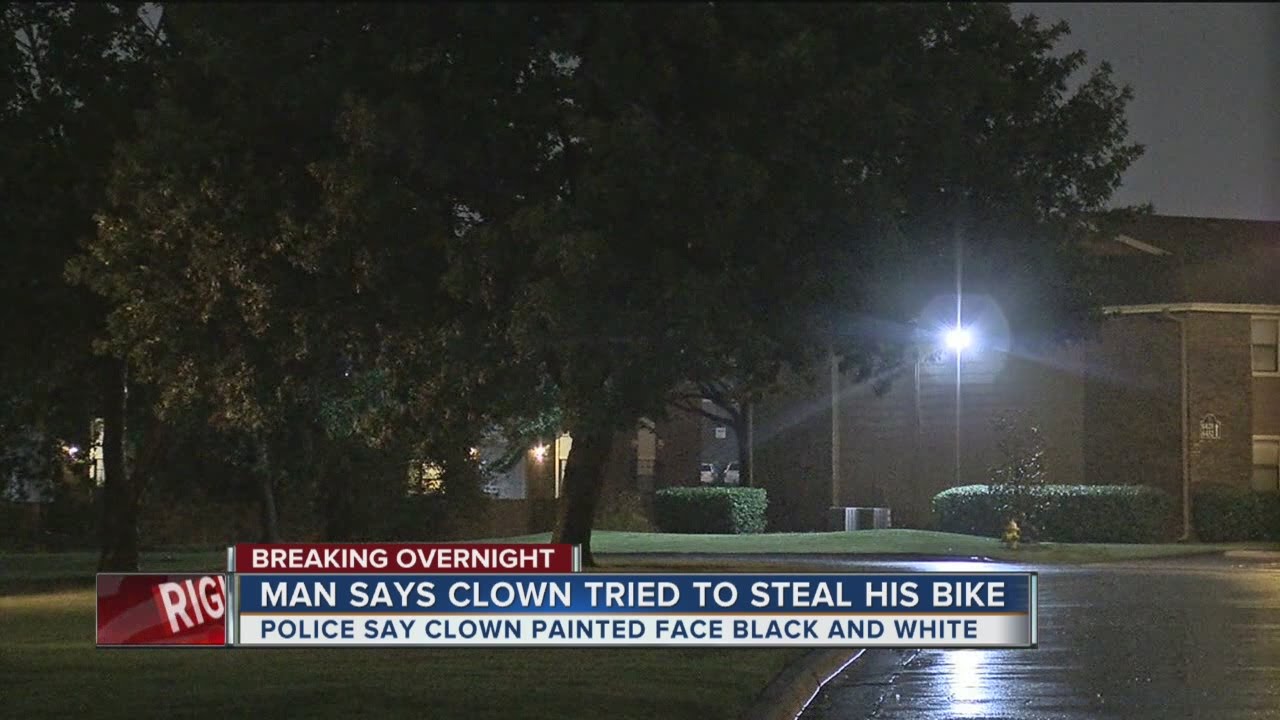 Clown tries to steal a man's bike in South Tulsa