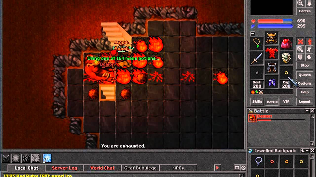 Demon solo 60 lvl by ek - Tibia