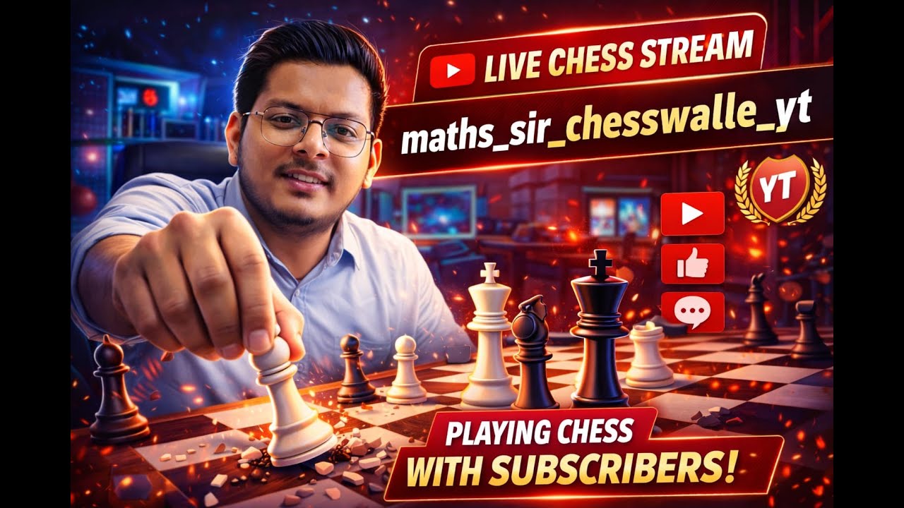 LIVE 🔴 Playing CHESS With Subscribers | Maths Sir ♟️day 17