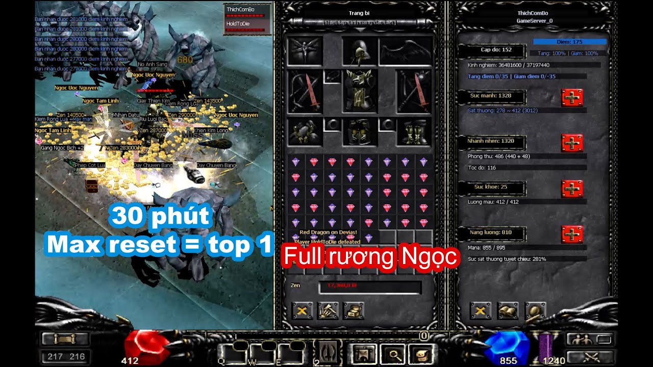 Dark Knight train 30 phút đuổi Reset bằng Top 1 - Mu Hà Nội Season 1 Nguyên Thủy
