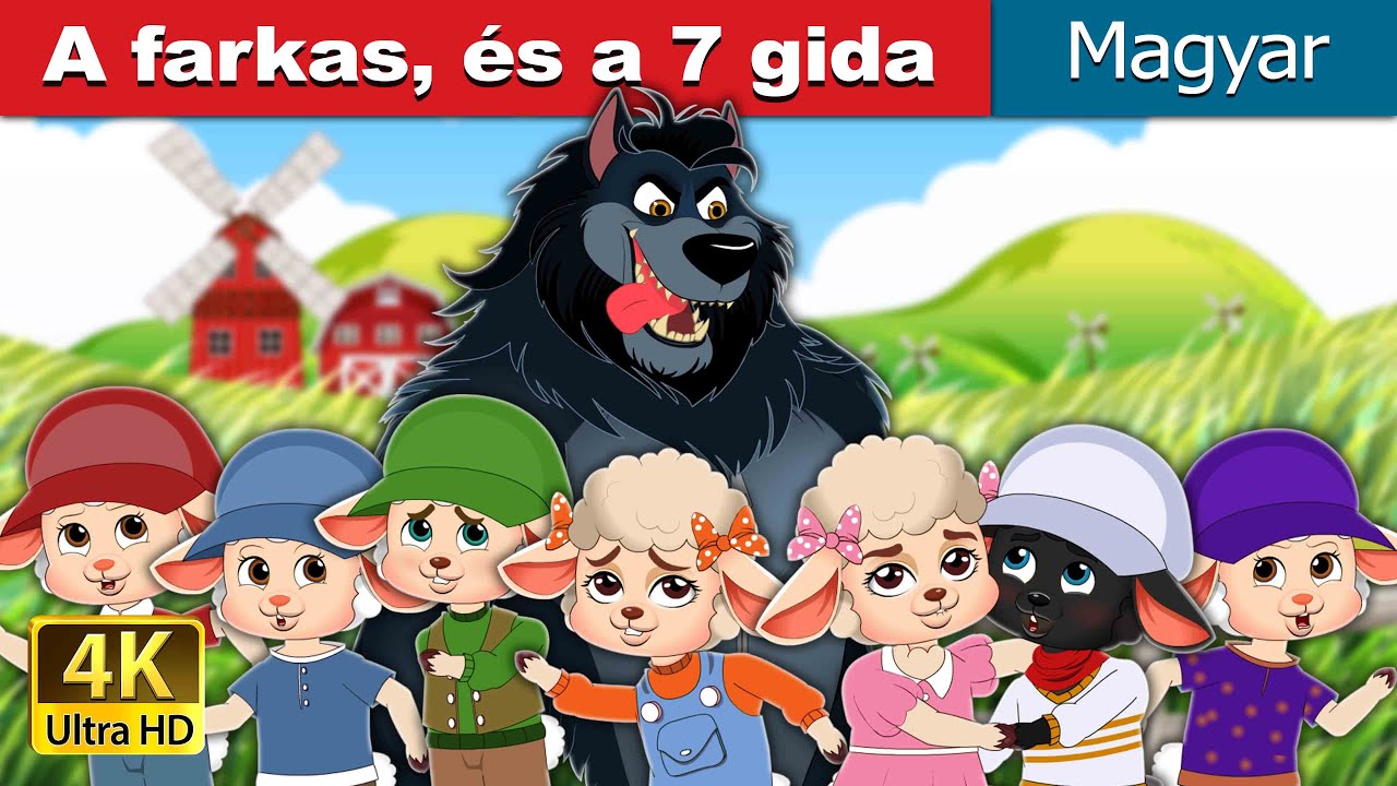 A farkas, &eacute;s a 7 gida | The Wolf and the Seven Kids in Hungarian | @HungarianFairyTales