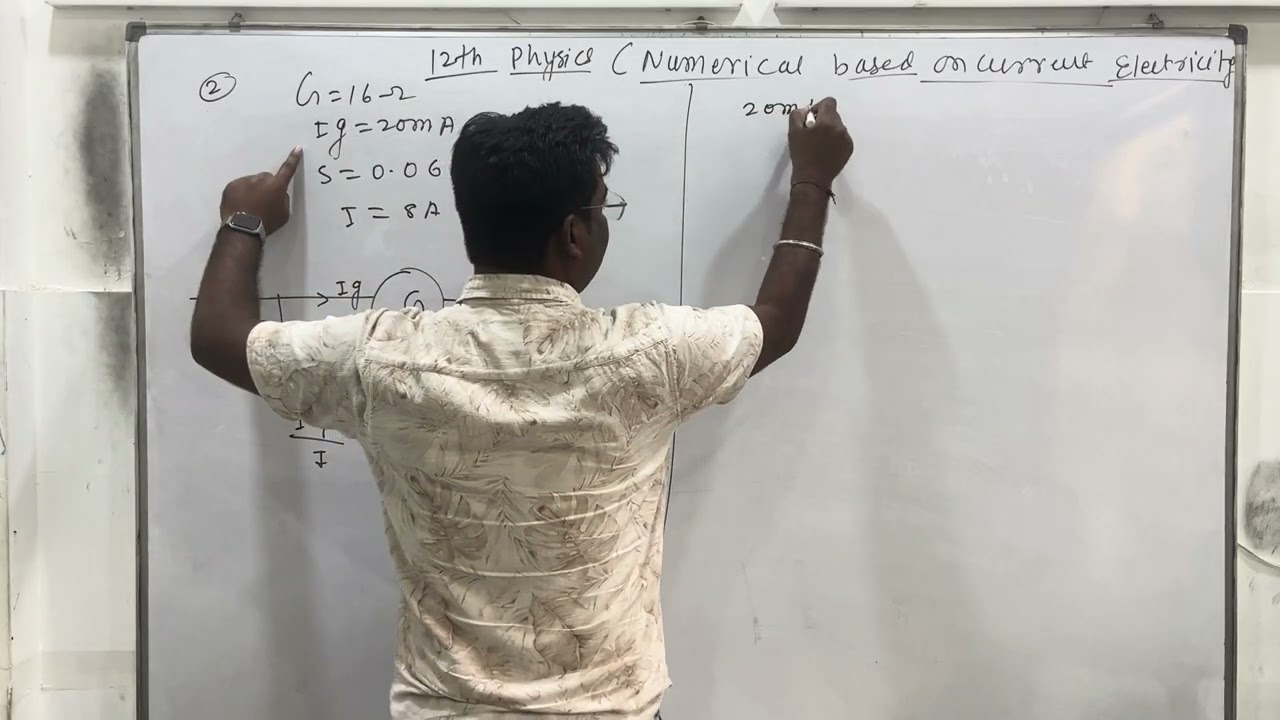 Numerical based on current electricity 12th previous year numerical of Physics Hsc board 2026 Paper