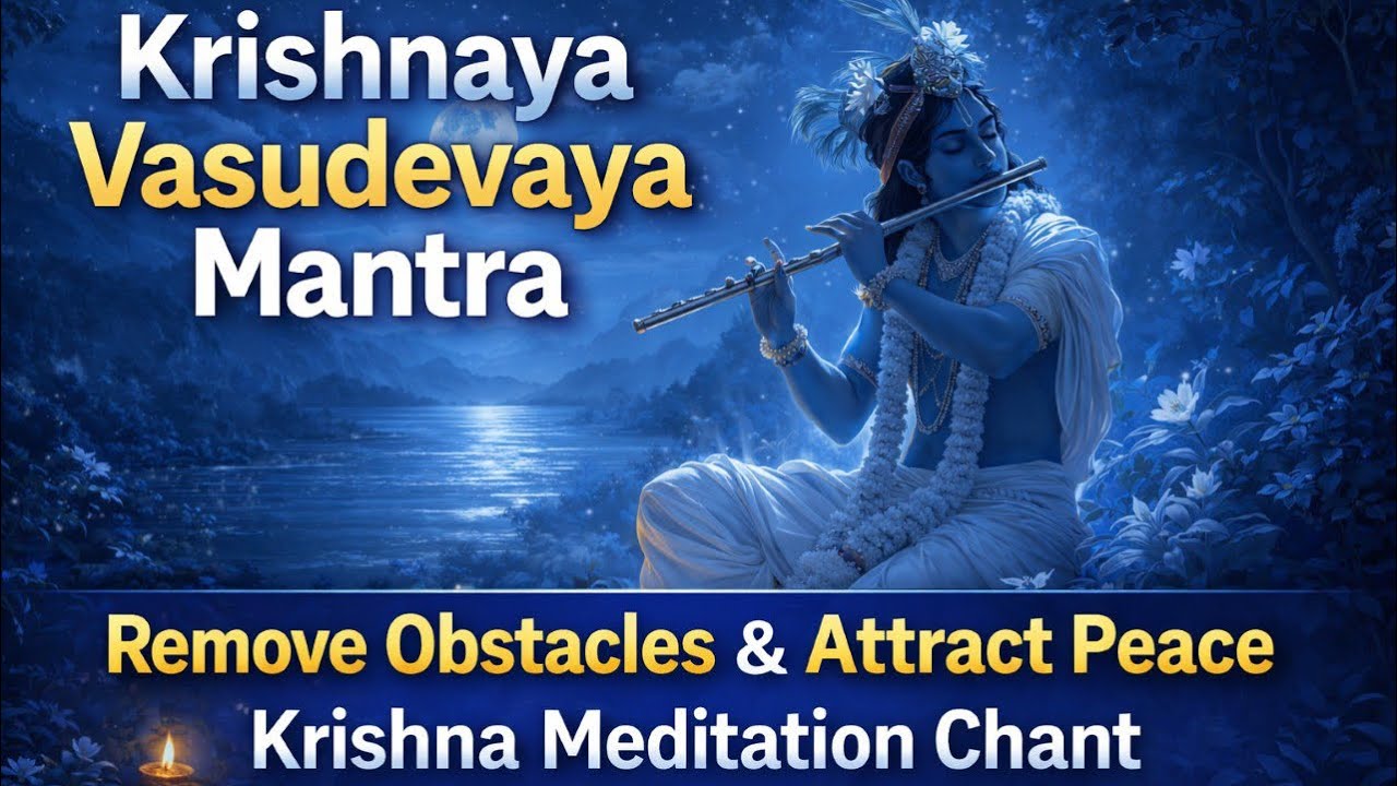 Krishnaya Vasudevaya Mantra – Remove Obstacles & Attract Peace | Krishna Meditation Chant
