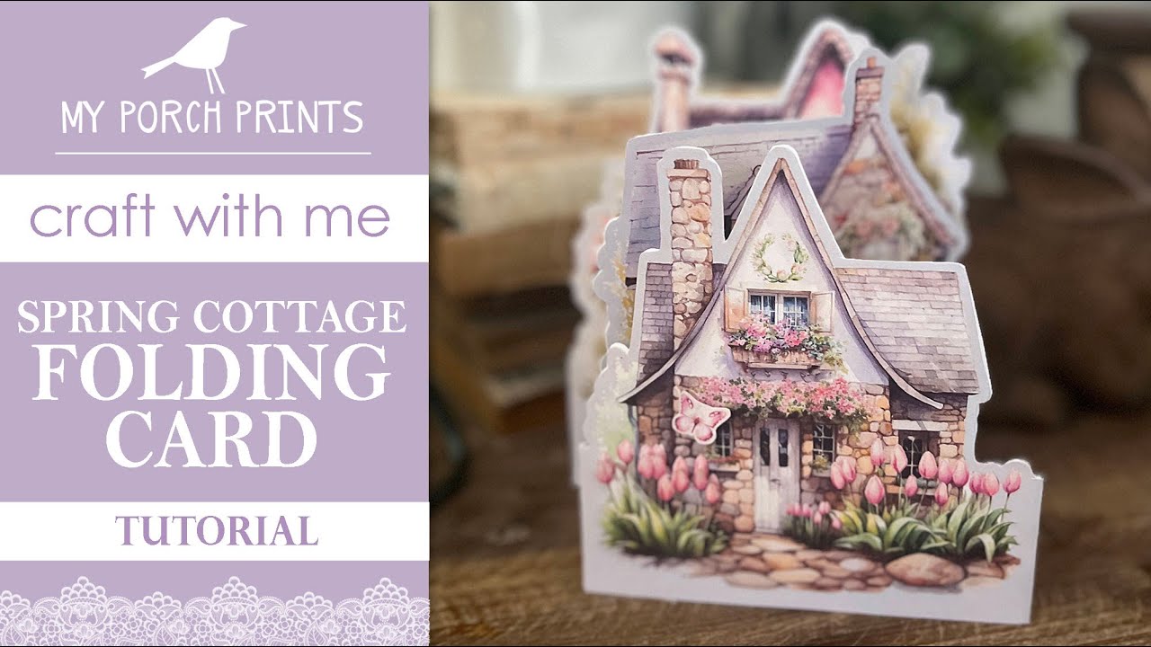 SPRING COTTAGE FOLDING CARD TUTORIAL 🤍| My Porch Prints Junk Journal Ideas