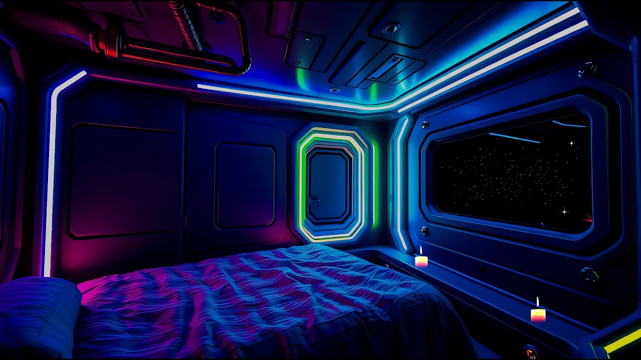 Starship Sleeping Quarters – Sleep Sounds White Noise  – Relaxing Ambient Soundscape – 4 Hours