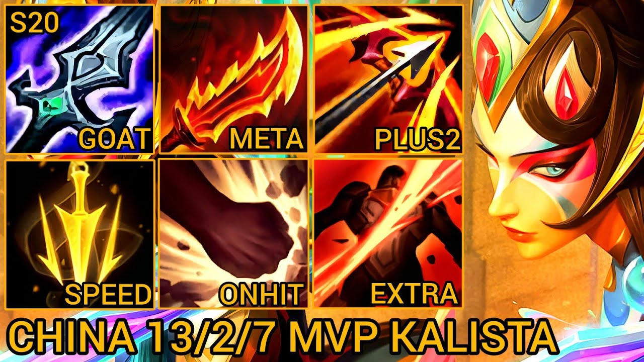 Challenger Kalista Quadrakills MVP 13/2/7 - China Wild Rift New Meta Build & Runes By Tiarty