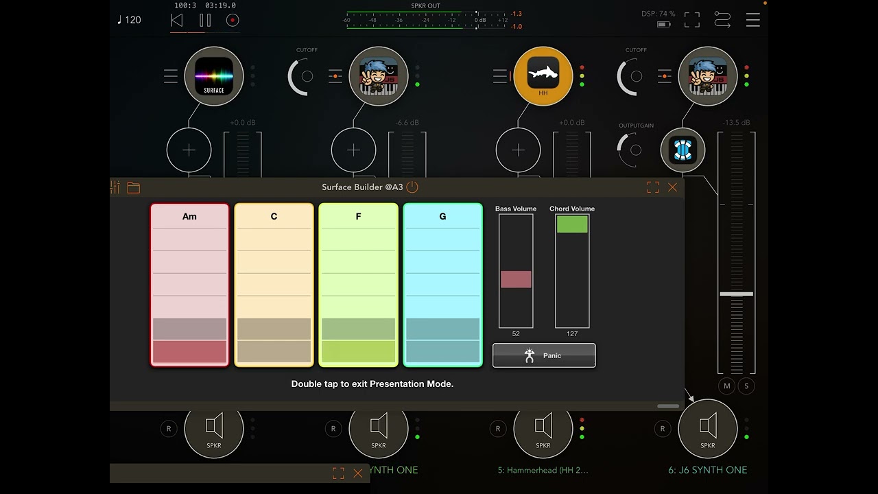 AUM +Surface Builder MIDI + SynthOne J6(2X)+Hammerhead 🦈 #beatzbytina 