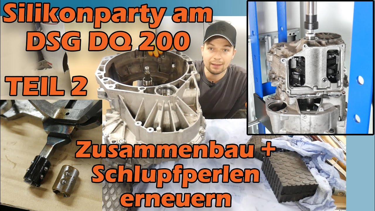 Silikonparty am DSG DQ200 Teil 2 - Schlupfperlen erneuern und Getriebe montieren - Ölverlust VW Golf