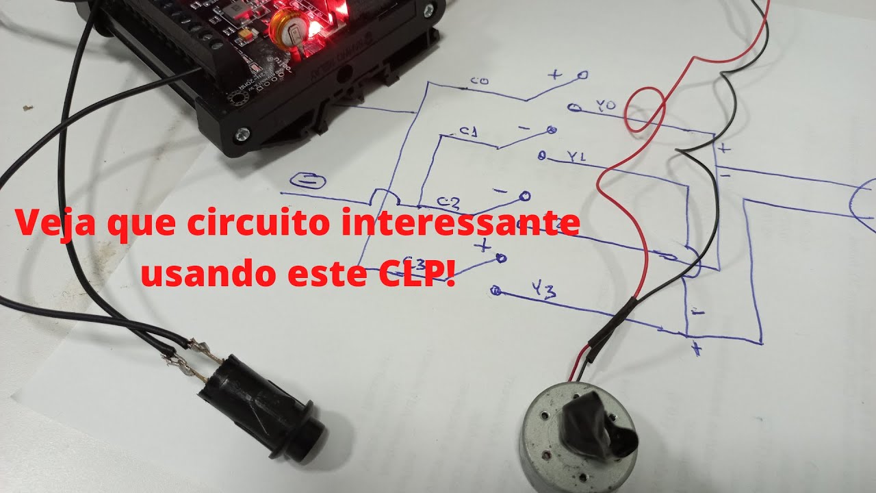 Tutorial do CLP FX1N-20MR : Sistema Reversão de motor DC com um único botão.
