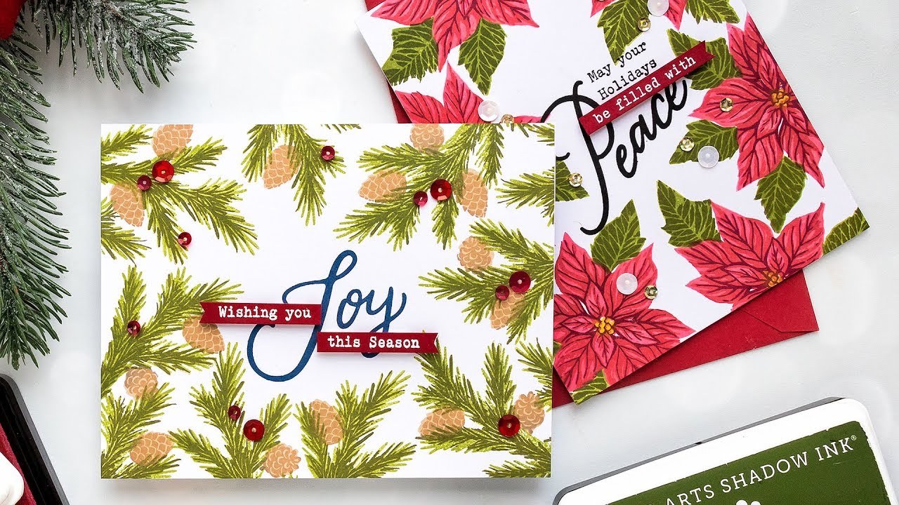 Color Layering Christmas Cards | Color Layering With Yana