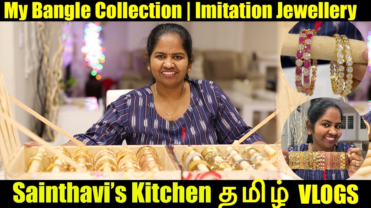Latest Imitation Jewellery Collection | Organizing My Bangles USA Tamil Vlogs Sainthavi's kitchen