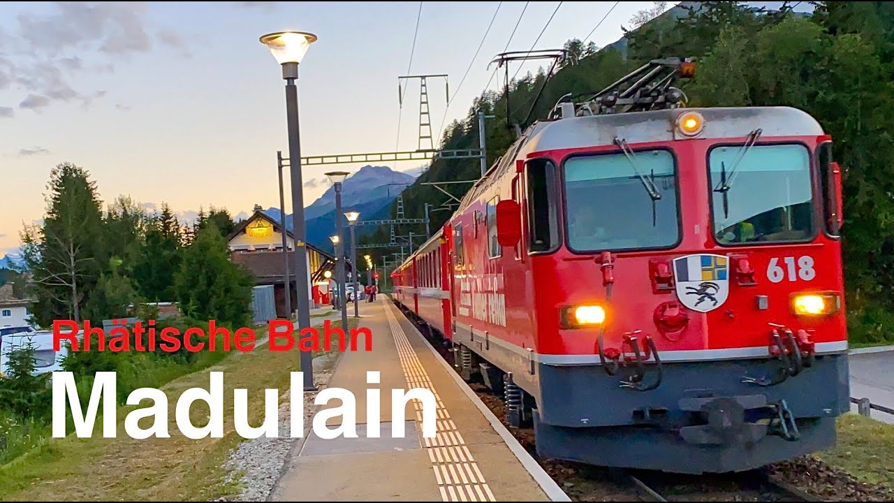 Rhätische Bahn in Madulain | RhB | Ge 4/4 II | Bahnhof Madulain | Engadinerlinie | Sommer 2020