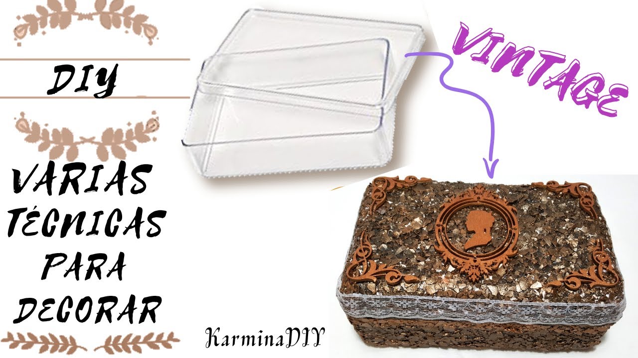DIY. Recicla y decora una caja con efecto vintage y decopage inverso muy fácilmente