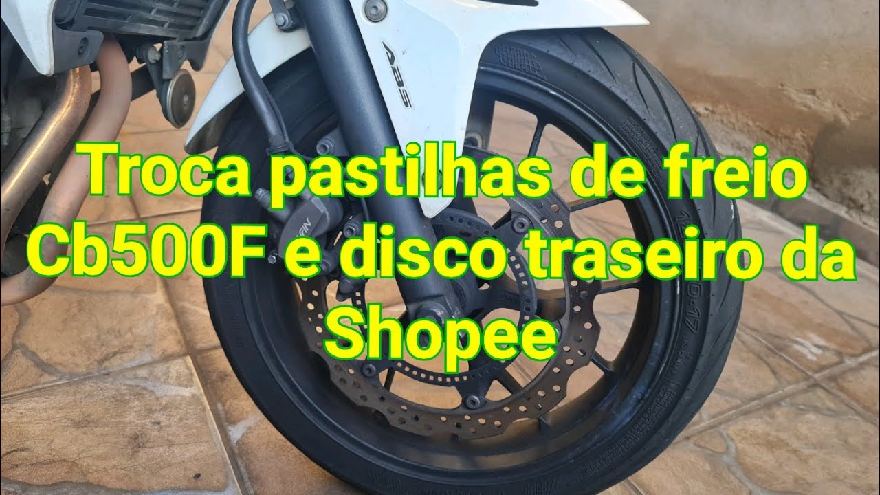 Troca pastilhas de freio dianteiro e traseiro e disco de freio traseiro (barato da SHOPEE) 79 reais