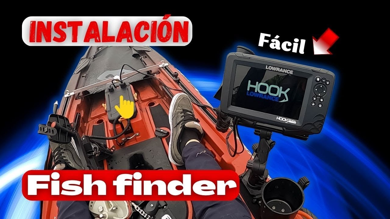 👌✅Mejor buscador de peces para kayak 2023 (Instalación completa) GPS Lowrance Hook Reveal, (Fácil)