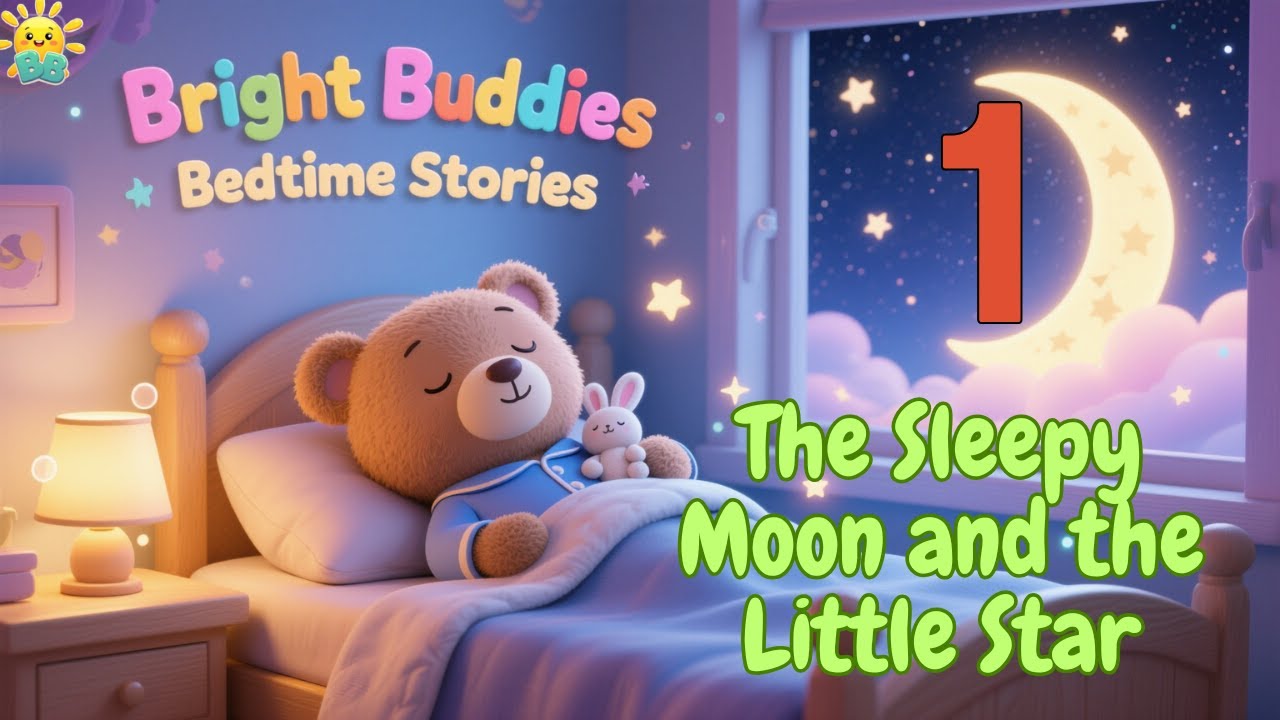 🌙✨ The Sleepy Moon & the Little Star — Soothing Bedtime Story for Kids & Toddlers | Bright Buddies
