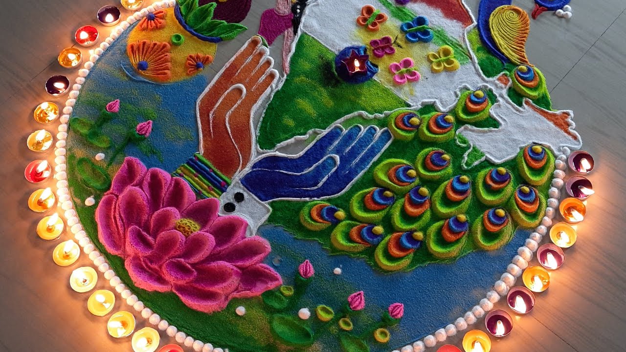Amrit mahotsav | republic day rangoli | independence day rangoli
