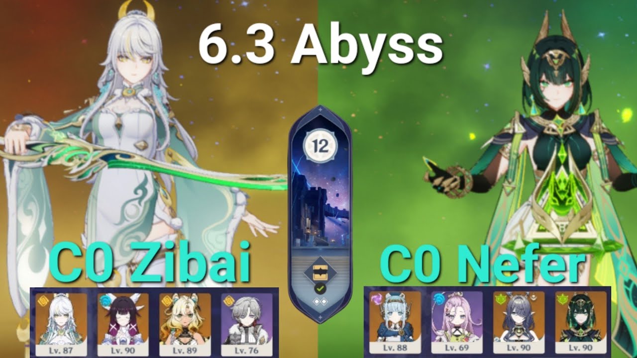6.3 Spiral Abyss | Floor 12 | C0 Zibai & C0 Nefer [Genshin Impact]