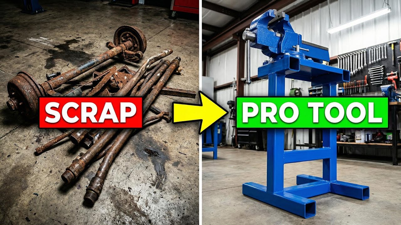 I Built a Heavy Duty Vise Stand for $0 (Scrap Metal Build)