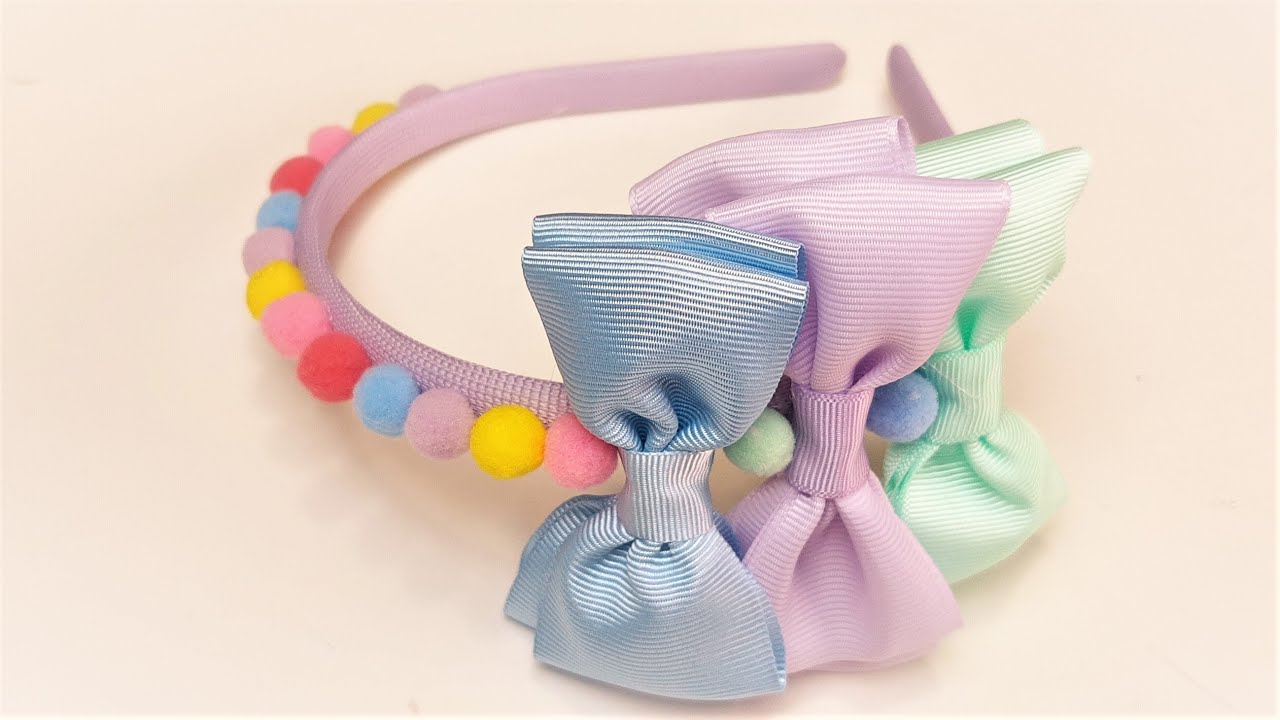 Tiara de pompons e la&ccedil;os  delicada - F&aacute;cil - Passo a passo