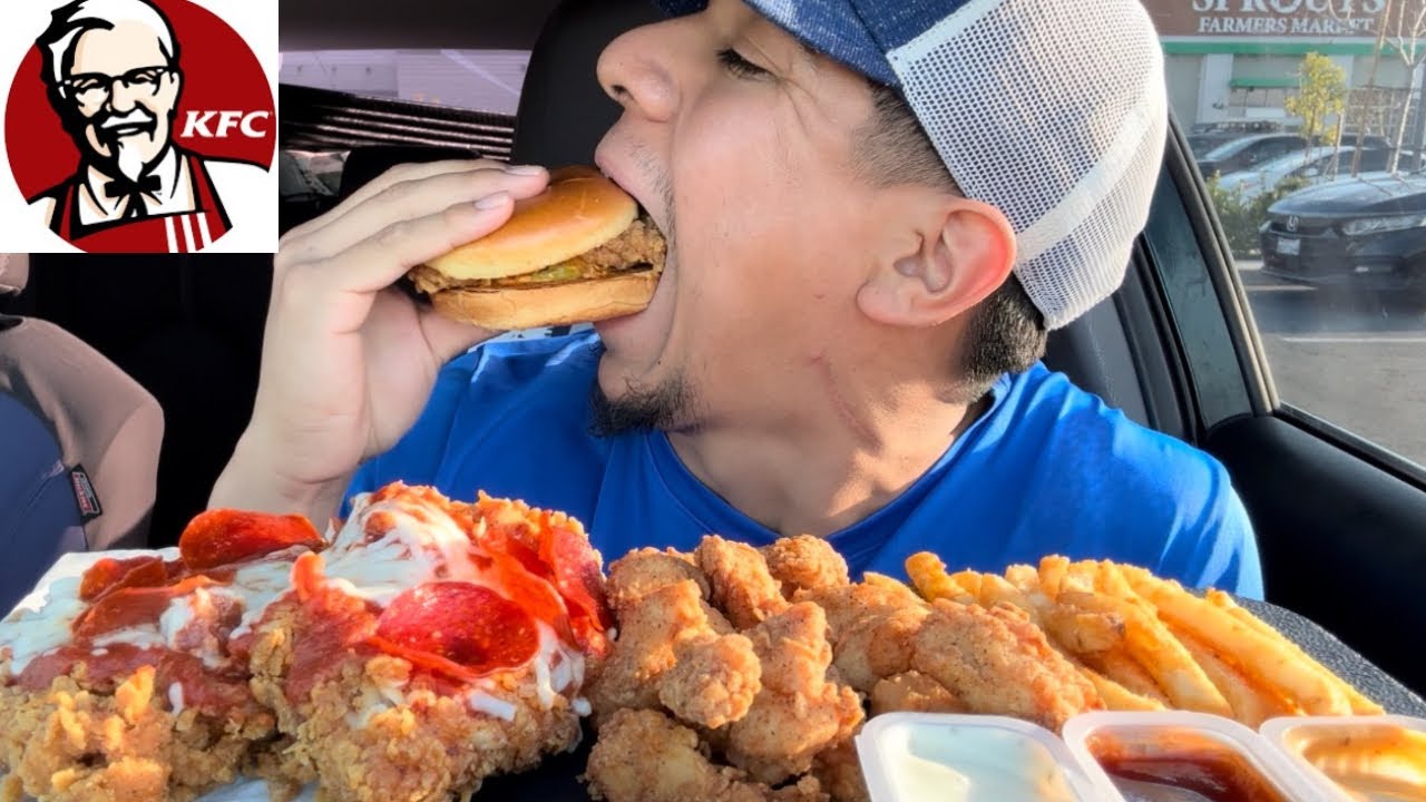 Eating KFC New Chizza￼ Mukbang