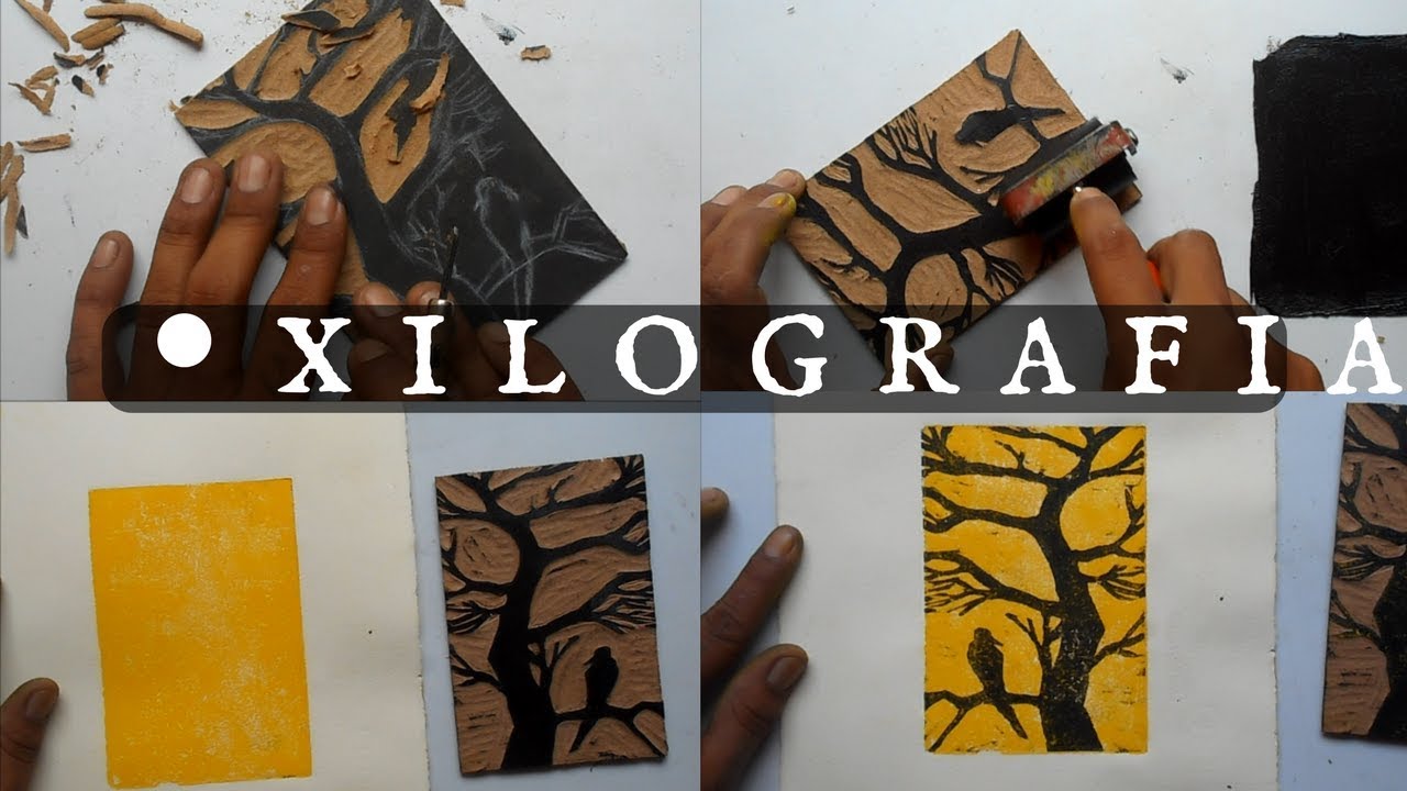 como hacer una xilografia paso a paso | grabado en madera a dos colores