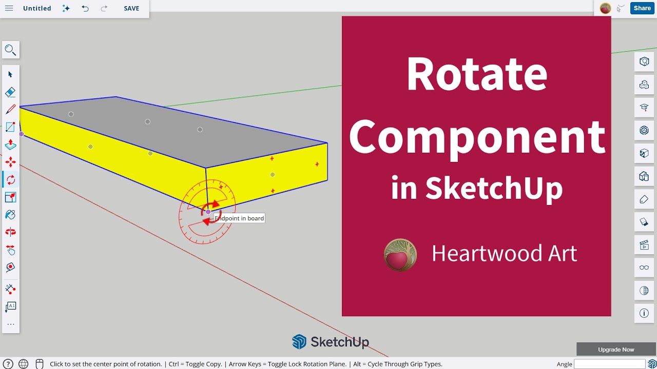 Поворот компонента в SketchUp