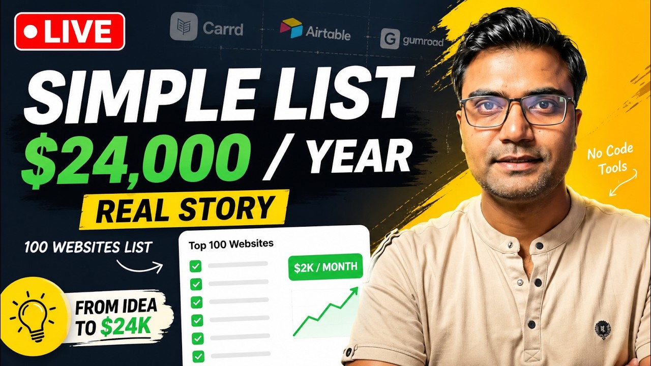 100 Websites Ki List &rarr; $24,000/Year Business! (Real Story)
