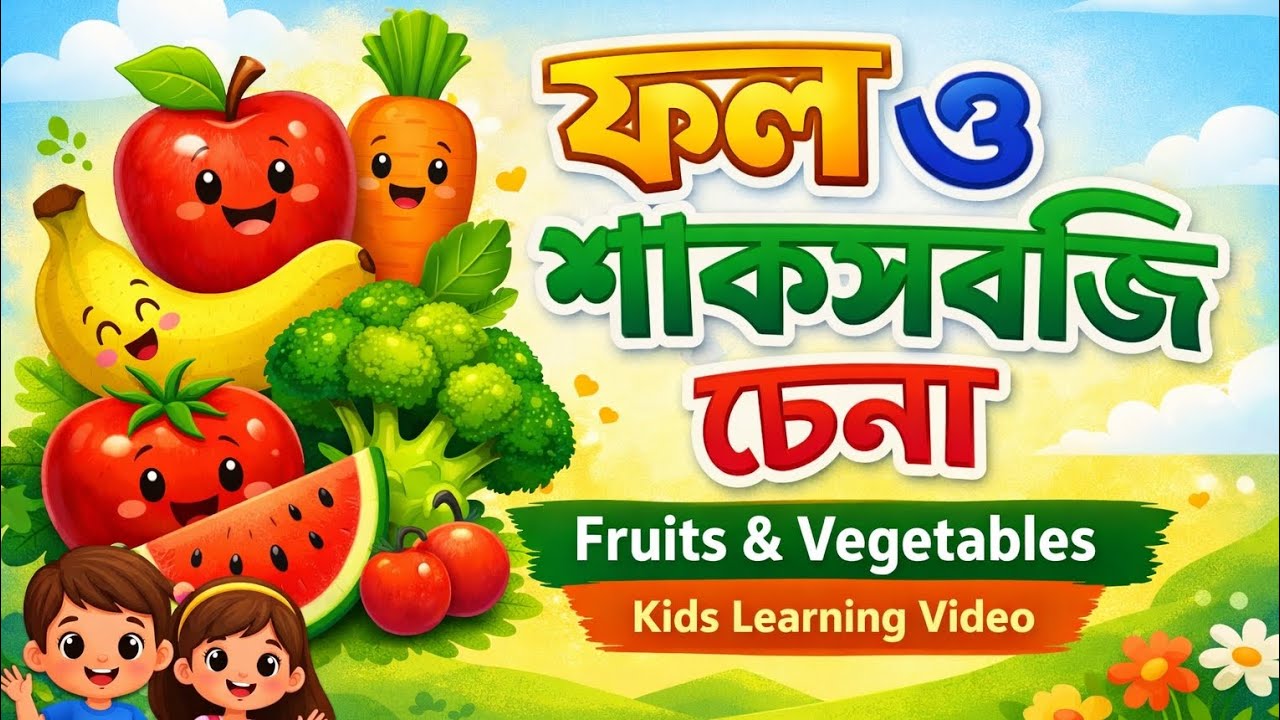 ফল ও শাকসবজি চেনা | Fruits and Vegetables for Kids in Bengali
