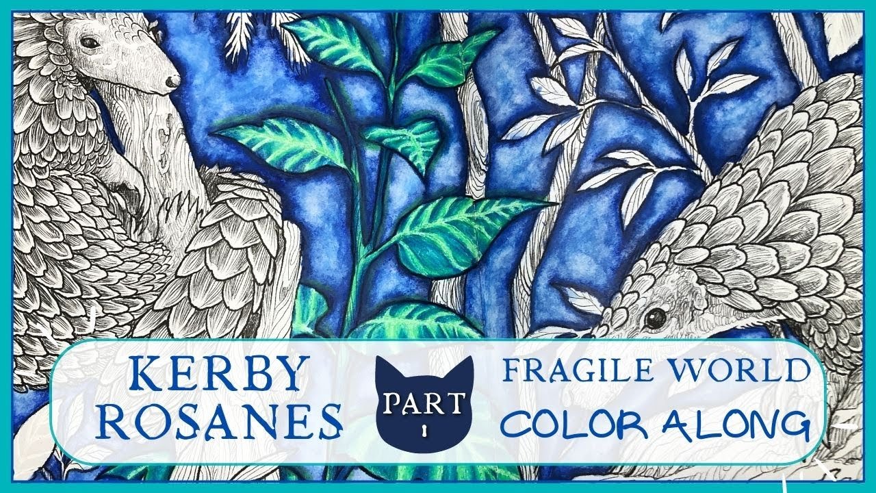 Color along | Fragile World by Kerby Rosanes | Chinese Pangolins - Neocolor II Background