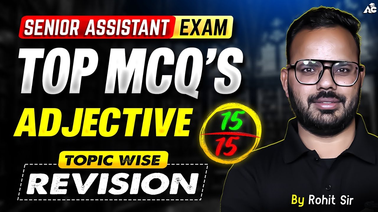 PSSSB Senior Assistant & Other Exams 2025-26 ADJECTIVE | Topic Wise Revision By Rohit Sain
