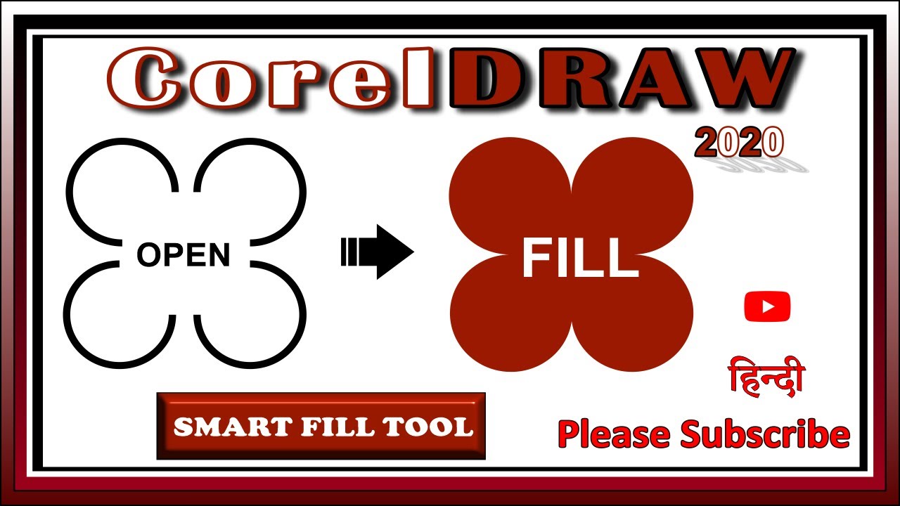 SMART FILL TOOL || How to fill colour in open design / shape || Colour in Coreldraw 2020 | IN HINDI