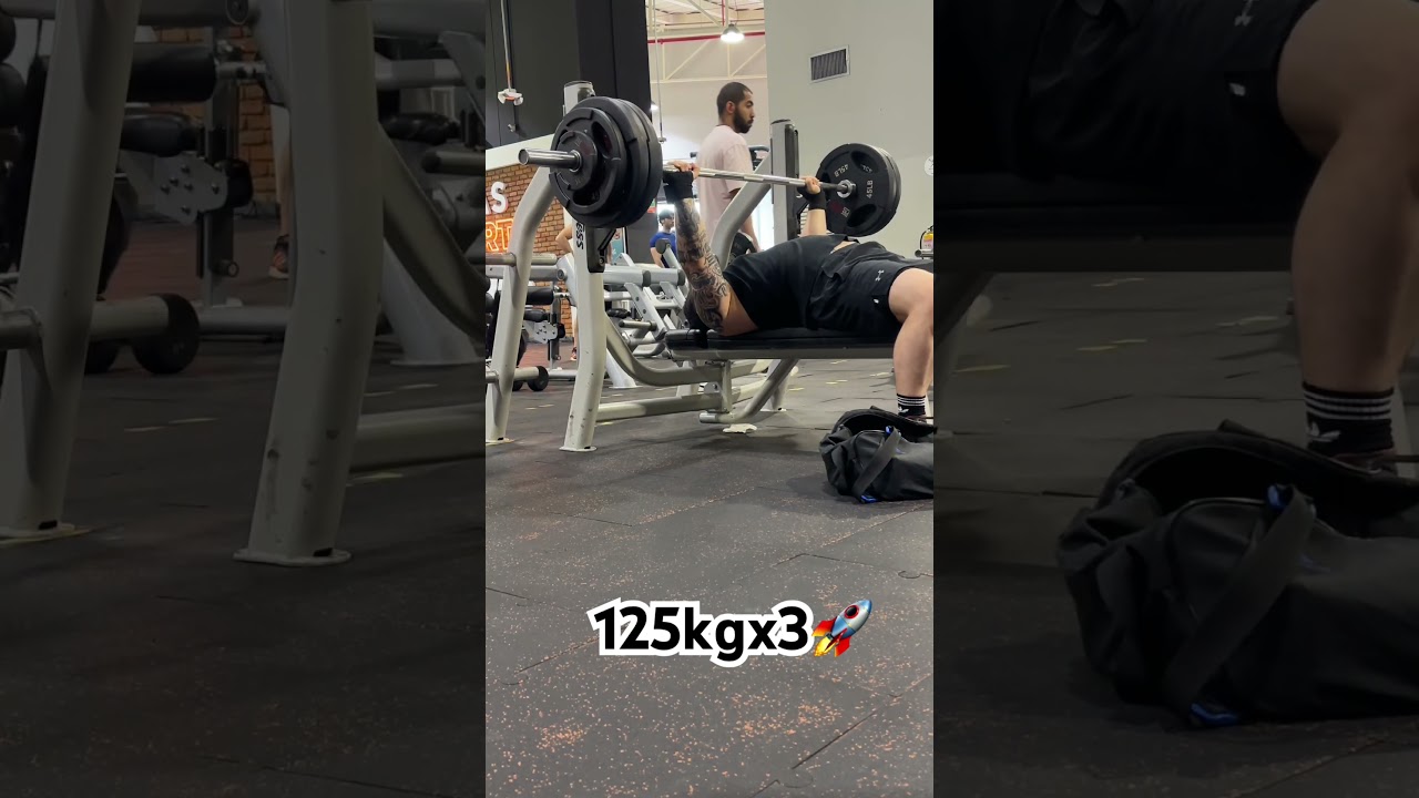 BENCH PRESS 125KGx3 POWERLIFTING! 