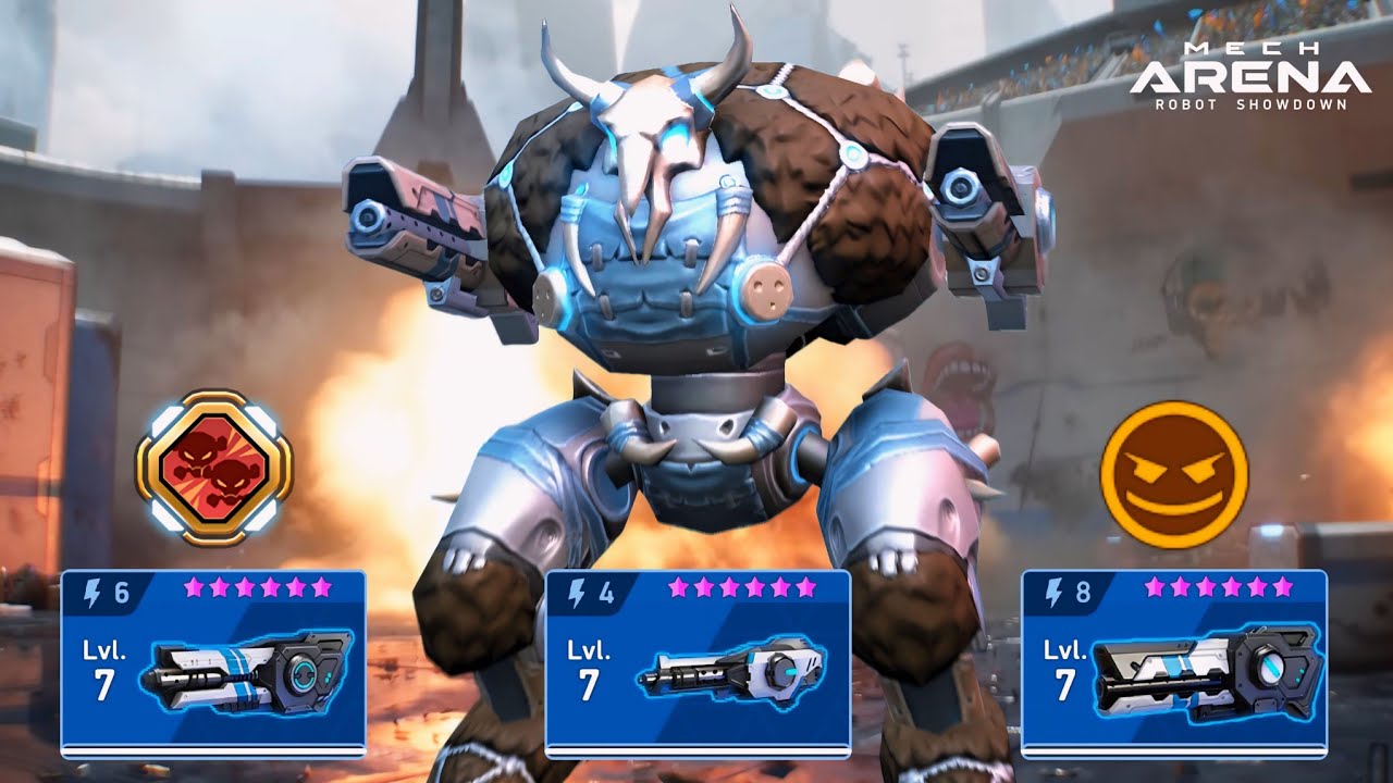 Juggernaut with All Pulse Cannon 8 6 4 - Mech Arena